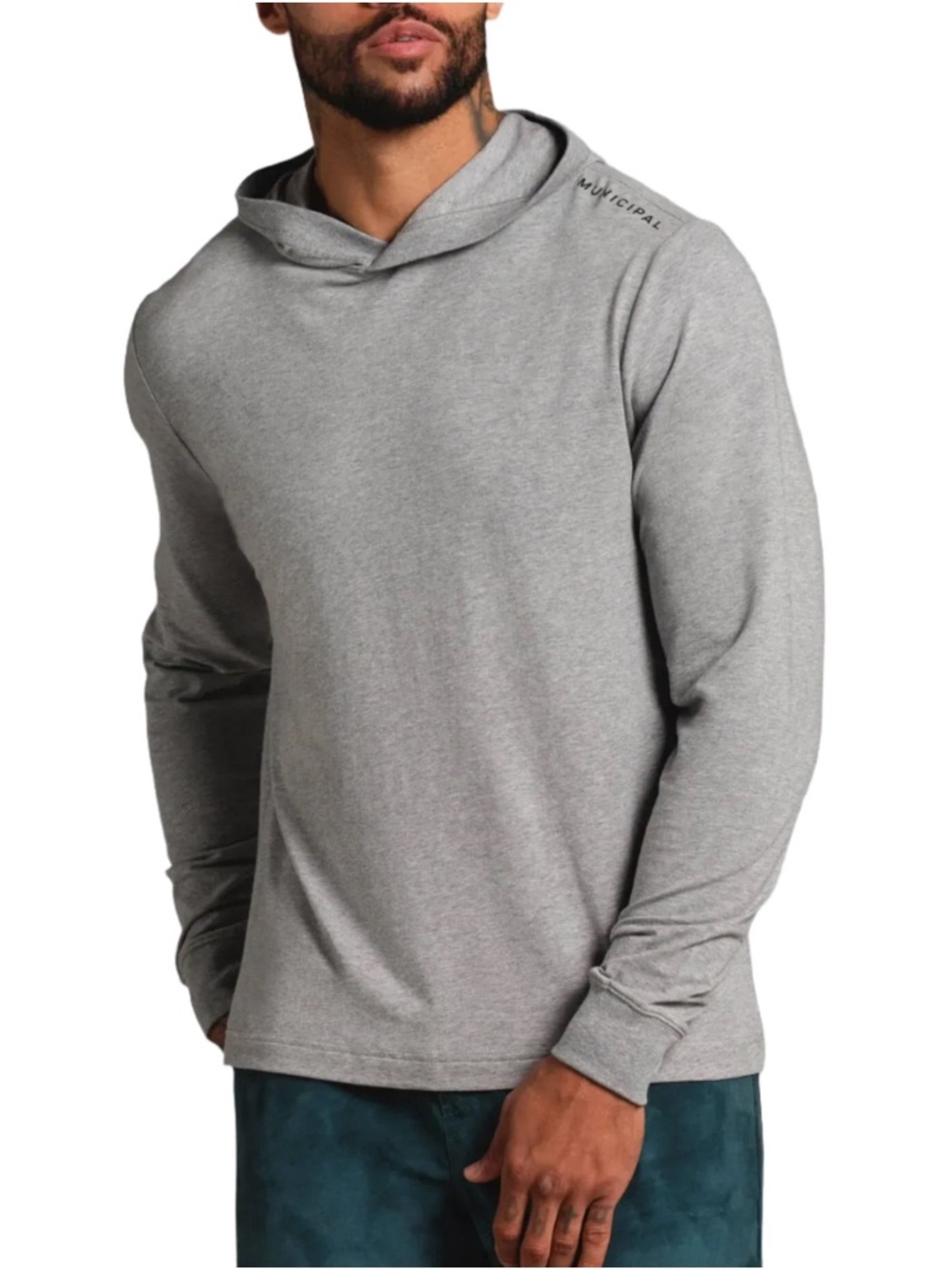 Municipal Mens Enduro Stretch Gray hoodie Sz Large